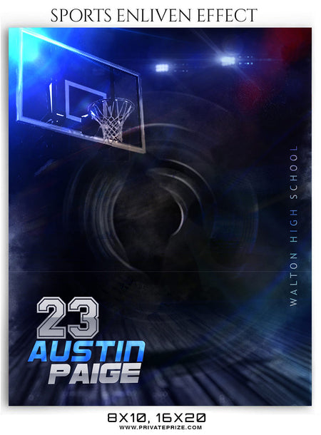 Austin Paige Basketball Sports Photography - Enliven Effects - Photography Photoshop Template