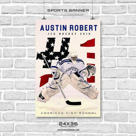 Austin Robert - Ice Hockey Sports Banner Photoshop Template - PrivatePrize - Photography Templates