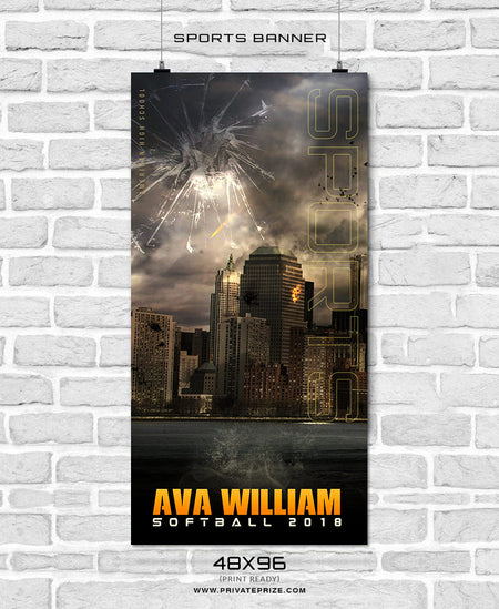 Ava William - Softball Sports Banner Photoshop Template - Photography Photoshop Template