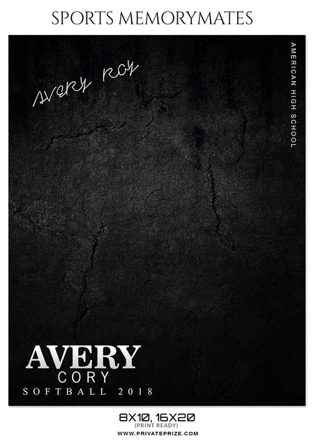 AVERY CORY-SOFTBALL MEMORY MATE - Photography Photoshop Template