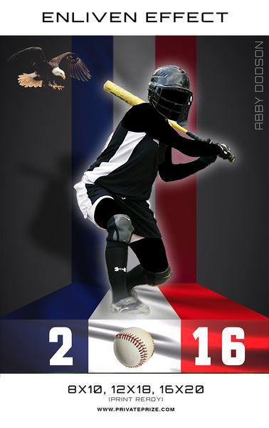 Abby Softball Sports Template -  Enliven Effects - PrivatePrize - Photography Templates