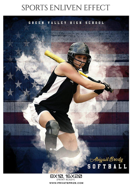 Abigail Brody - Softball Sports Enliven Effect Photography template - PrivatePrize - Photography Templates