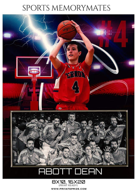 Abott dean - Basketball Sports Memory Mates Photography Template - PrivatePrize - Photography Templates