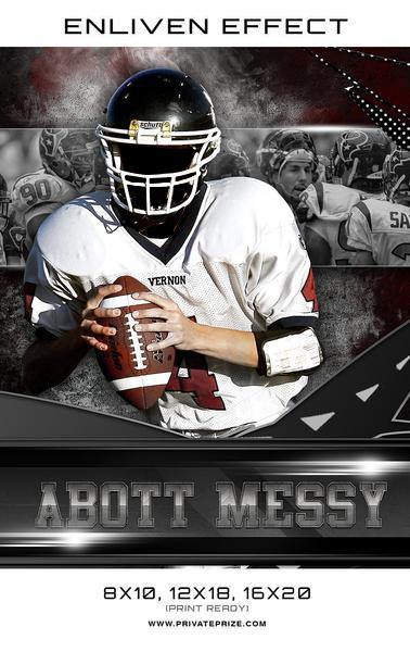 Abott Messy Football Sports Template -  Enliven Effects - PrivatePrize - Photography Templates