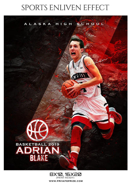 Adrian Blake - Basketball Sports Enliven Effect Photography Template - PrivatePrize - Photography Templates