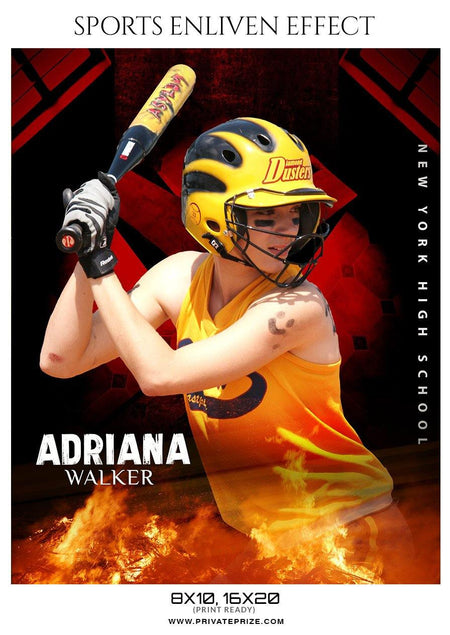 Adriana Walker - Softball Sports Enliven Effect Photography template - PrivatePrize - Photography Templates