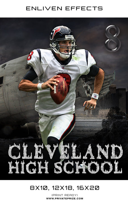 Football Cleveland High School Sports - Enliven Effects - Photography Photoshop Templates