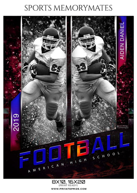 Aiden Daniel - Football Memory Mate Photoshop Template - PrivatePrize - Photography Templates