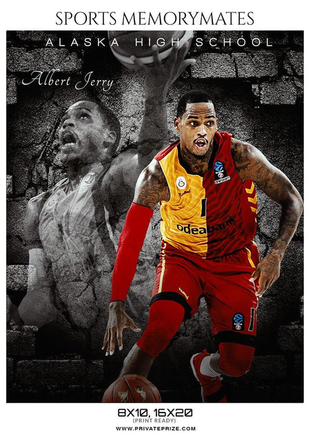 Albert Jerry - Basketball Memory Mate Photoshop Template - PrivatePrize - Photography Templates