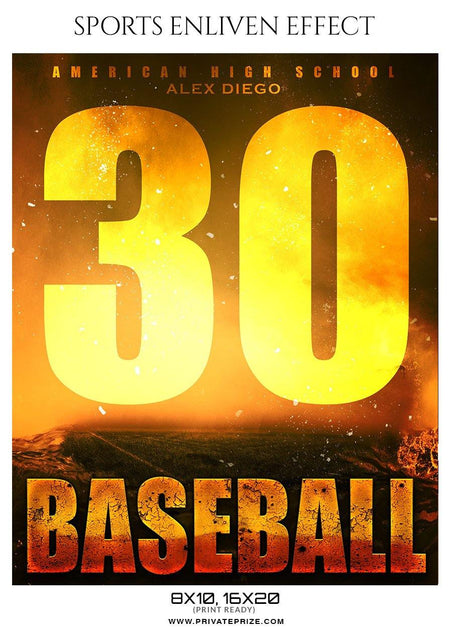 Alex Diego - Baseball Sports Enliven Effect Photography Template - PrivatePrize - Photography Templates