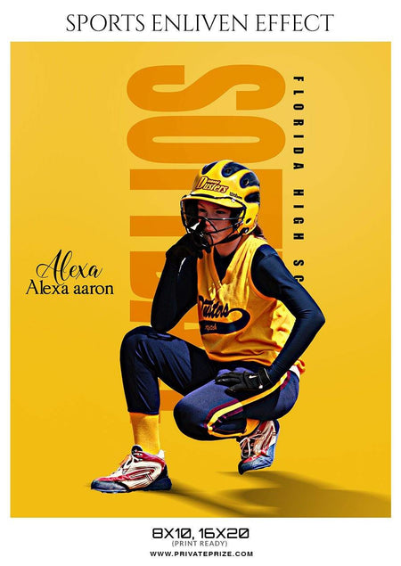Alexa aaron -  Softball Template -  Enliven Effects - PrivatePrize - Photography Templates