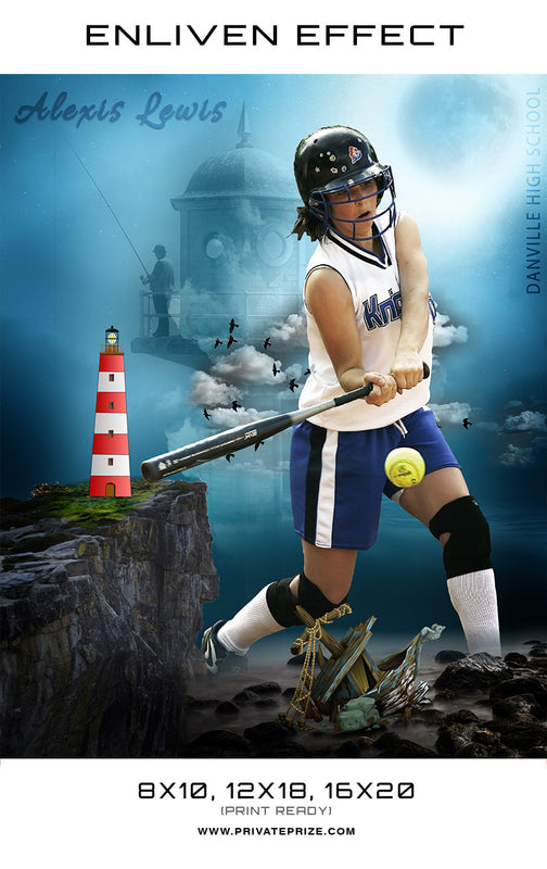 Alexis Danville High School Sports Template -  Enliven Effects - Photography Photoshop Template