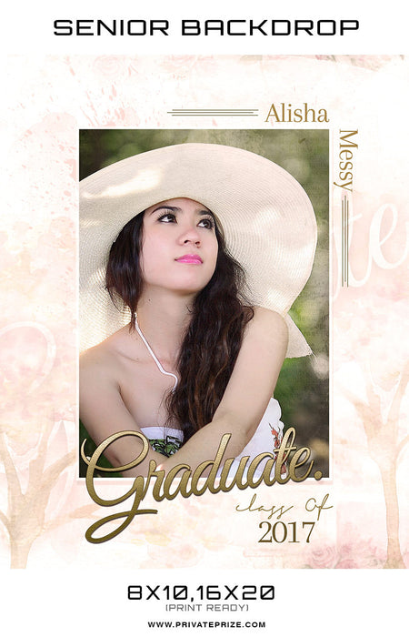 Alisha Messy Senior Digital Backdrop - Photography Photoshop Template