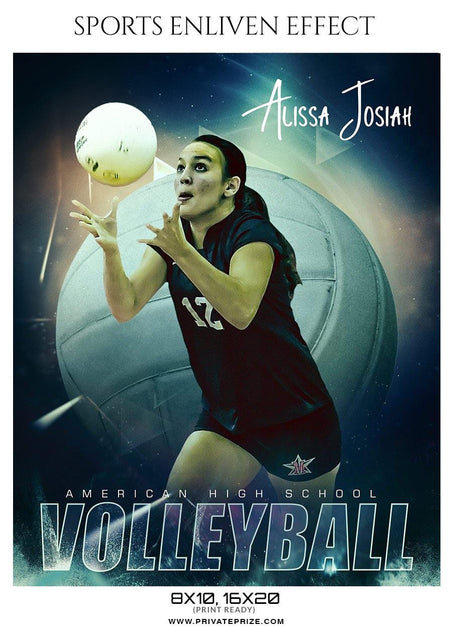 Alissa Josiah Volleyball American High School Sports Template - Enliven Effects - PrivatePrize - Photography Templates