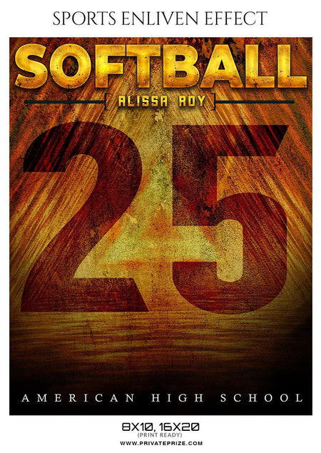 Alissa Roy - Softball Sports Enliven Effect Photography template - PrivatePrize - Photography Templates