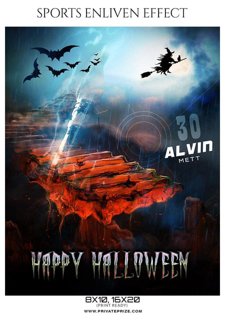 Alvin Mett - Football Halloween Template -  Enliven Effects - PrivatePrize - Photography Templates