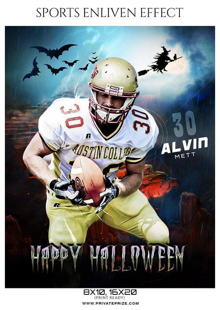 Alvin Mett - Football Halloween Template -  Enliven Effects - PrivatePrize - Photography Templates
