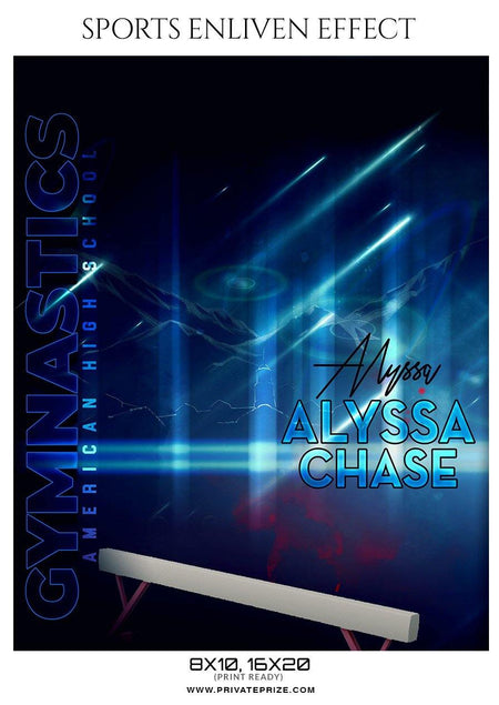 Alyssa Chase - Gymnastics Sports Enliven Effect Photography Template - PrivatePrize - Photography Templates