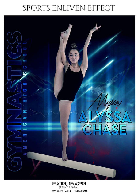 Alyssa Chase - Gymnastics Sports Enliven Effect Photography Template - PrivatePrize - Photography Templates