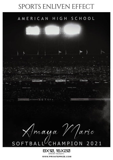 Amaya Mario -  Softball Template -  Enliven Effects - PrivatePrize - Photography Templates