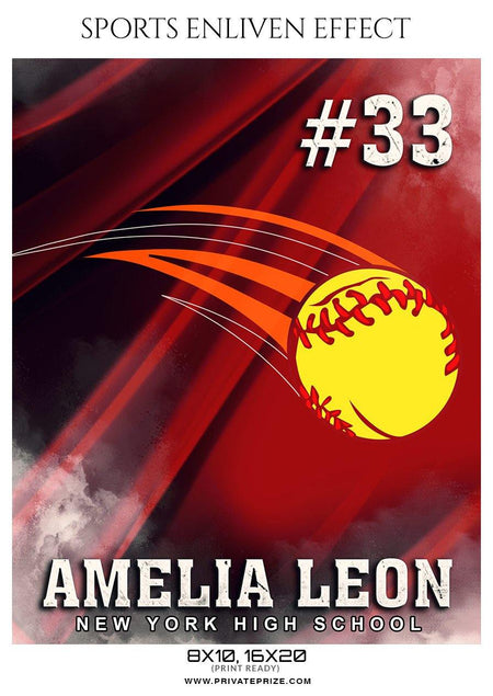 Amelia leon - Softball Sports Enliven Effect Photography template - PrivatePrize - Photography Templates