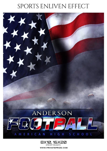 Anderson football - Sports Patriotic Series - PrivatePrize - Photography Templates