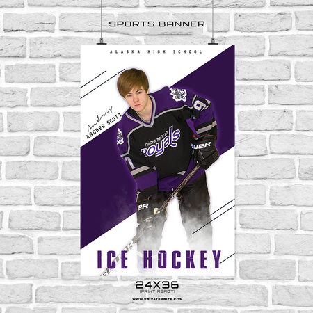 Andres Scott - Ice Hockey Sports Banner Photoshop Template - PrivatePrize - Photography Templates