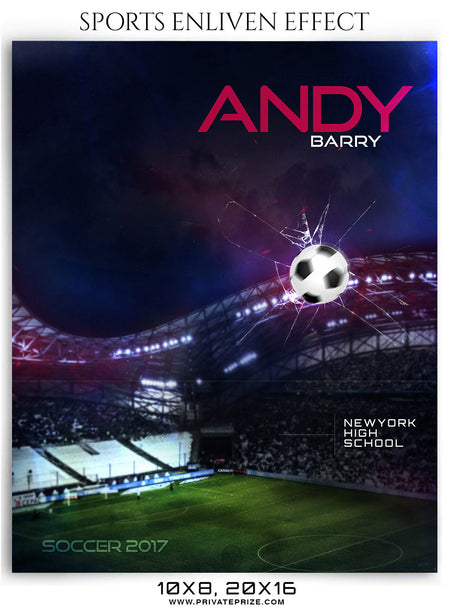 Andy Barry- Soccer- Sports Photography- Enliven Effects - Photography Photoshop Template