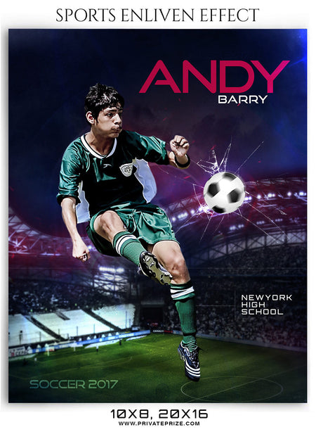 Andy Barry- Soccer- Sports Photography- Enliven Effects - Photography Photoshop Template
