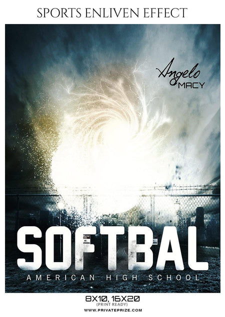 Angelo Macy - Softball Sports Enliven Effect Photography template - PrivatePrize - Photography Templates