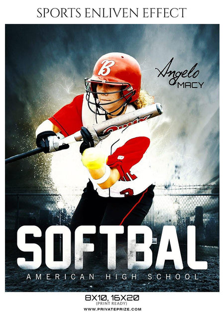 Angelo Macy - Softball Sports Enliven Effect Photography template - PrivatePrize - Photography Templates