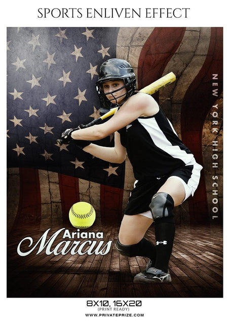 Ariana Marcus - Softball Sports Enliven Effect Photography template - PrivatePrize - Photography Templates