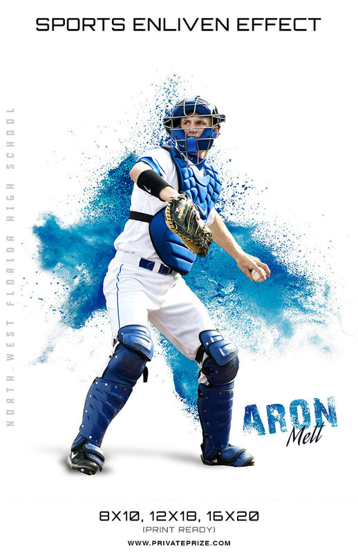 Unlock Aron Matt Baseball Powder Explosion Sports Template -  Enliven Effects - Photography Photoshop Template
