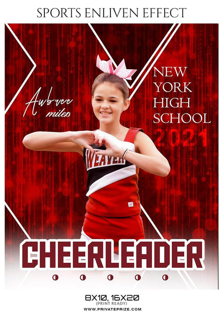 Aubree Miles - Cheerleader Sports Photography Template - PrivatePrize - Photography Templates