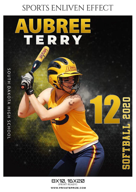 Aubree Terry - Softball Sports Enliven Effect Photography template - PrivatePrize - Photography Templates