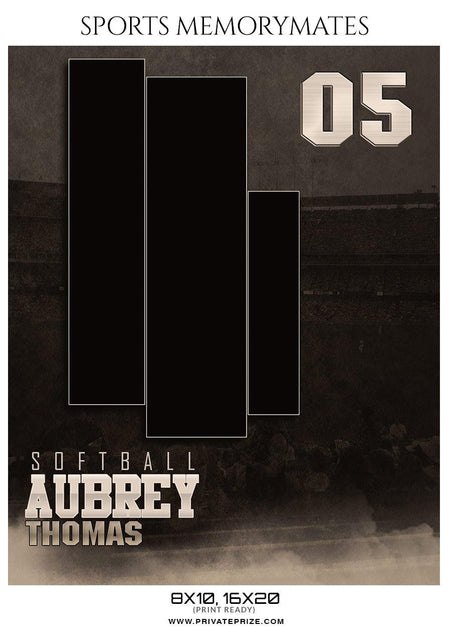 Aubrey Thomas - Softball Memory Mate Photoshop Template - PrivatePrize - Photography Templates