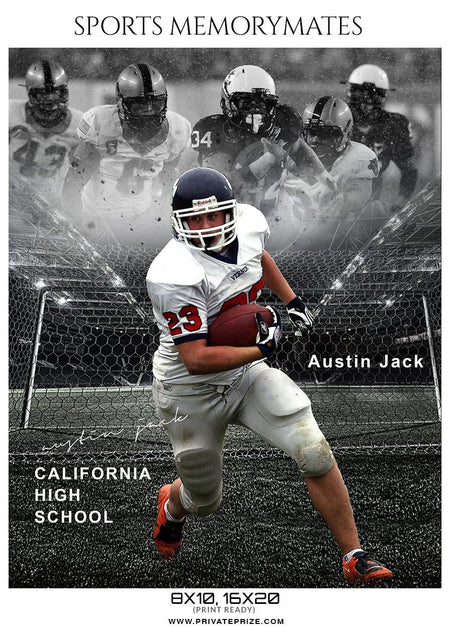 Austin Jack - Football Memory Mate Photoshop Template - PrivatePrize - Photography Templates