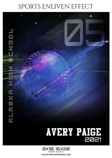 Avery Paige - Softball Sports Enliven Effect Photography template - PrivatePrize - Photography Templates