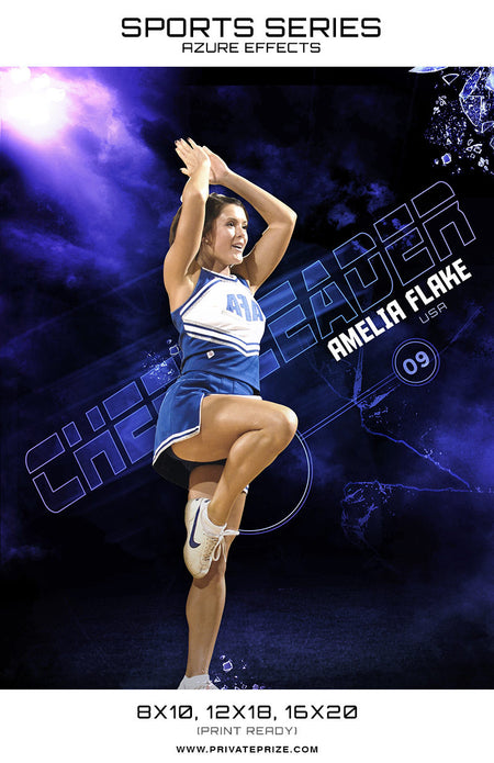 Cheerleader -Sports Series Azure Effect - Photography Photoshop Template