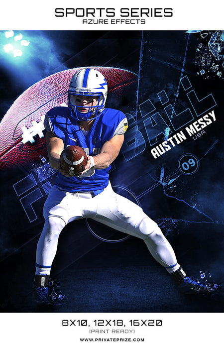 Football -Sports Series Azure Effect - Photography Photoshop Templates