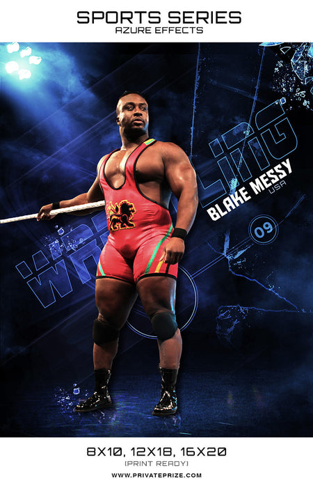 Wrestling - Sports Series Azure Effect - Photography Photoshop Templates