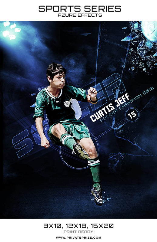 Soccer-Sports Series Azure Effect - Photography Photoshop Template