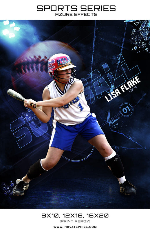 Softball - Sports Series Azure Effect - Photography Photoshop Template