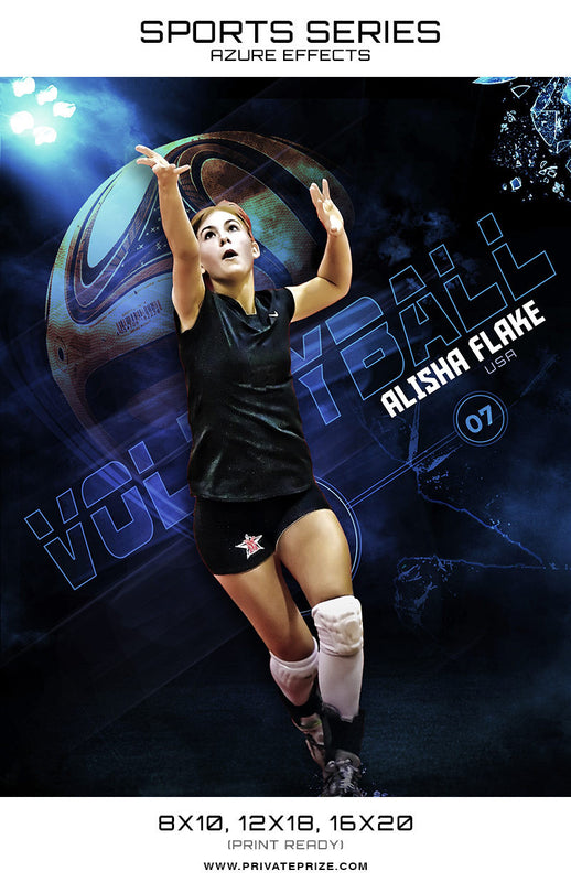 Volleyball - Sports Series Azure Effect - Photography Photoshop Template