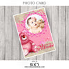 Pink Christmas-Photocard - Photography Photoshop Template
