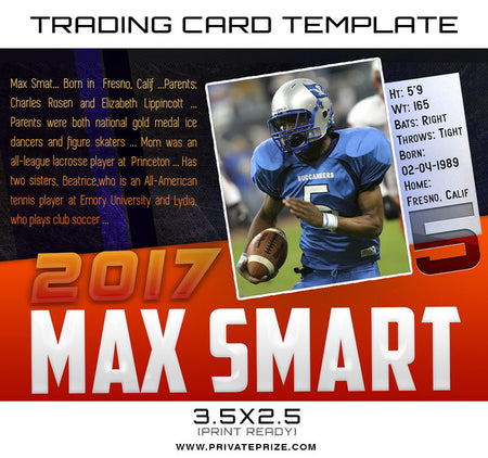 Max Sports Trading Card Template - Photography Photoshop Template