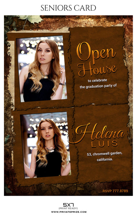 Helena Luis - Senior Photo Card - Photography Photoshop Template