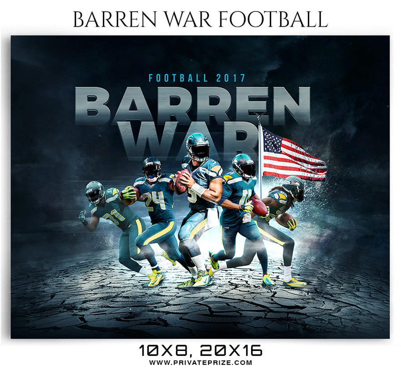 Barren War Themed Sports Photography Template - Photography Photoshop Template