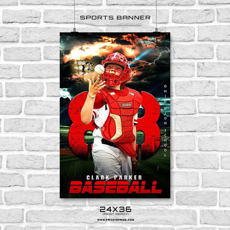 Baseball Enliven Effects Sports Banner Photoshop Template - PrivatePrize - Photography Templates