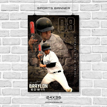 Baseball Enliven Effects Sports Banner Photoshop Template - PrivatePrize - Photography Templates